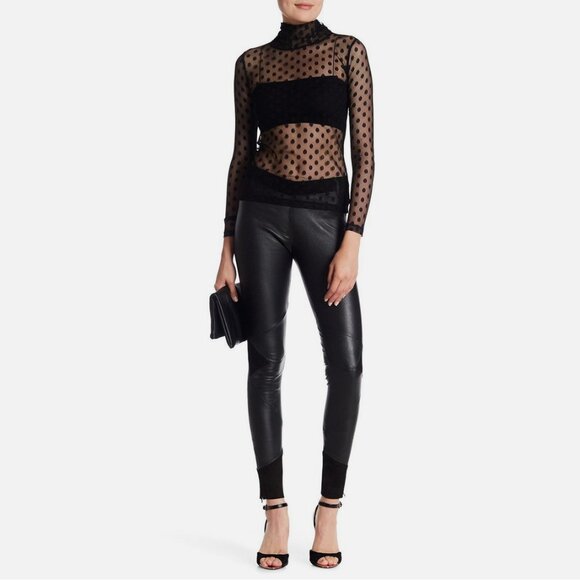 Etienne Marcel Leather Suede Inset Skinny Leg Pant